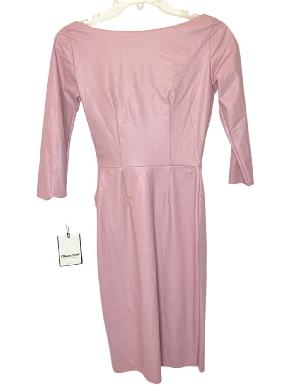 Chiara Boni La Petite Robe Rosebud Pink Surplice Midi Dress NWT Size M - Picture 4 of 10